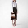 Classical Brown And White Color Shoulder Bags For Women Factory Pu Leather Ladies Cross Body Bags With Golden Hardware