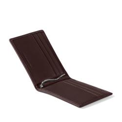 Custom Brown Extra Capacity Slim Fold Money Clip with 6 Credit Card Slots Wallets Leather Men