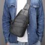 Hot selling genuine leather hanging bag men's cowhide crossbody cycling backpack shoulder chest bag mobile phone bag