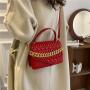Chain Handbag Women's 2024 Fashion Retro Embossed Lingge Small Square Bag Women's One Shoulder Messenger Bag