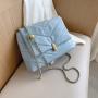 Luxury Lady Designer Bags Fashion  Pure Color Pu Leather Flap Messenger Wholesale Trendy Purses Tote  Chains Shoulder Bag