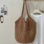 Big Casual Beach Bags for Women Summer Cotton Mesh Woven Tote Bag Shoulder Handbags Large Beach Bag for Women for Holiday