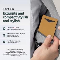 Customize Slim Minimalist Pop Up Leather Wallet RFID Blocking Credit Card Holder Capsule Wallets for Men