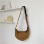 Wholesale curved moon shaped women shoulder bag fashion plain Women's messenger bag large capacity leisure ladies canvas bag