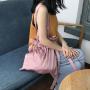 2024 Drawstring shoulder bag smooth satin handbag versatile style bucket  dust bag for bag custom logo