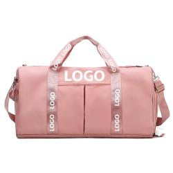 custom logo waterproof unisex folding gym travel sport bags with shoe pocket weekender duffle bags for women