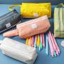 BD057 New Creative Student Stationery Bag Large Capacity Portable Pencil Bag Simple Fashion Storage Bags Custom Logo Pencil Box