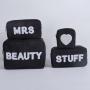 Keymay Embroidered Pearl Letter Patch Cute Toiletry Bag Waterproof Pouch Zipper Nylon Makeup Bags Travel Cosmetic Bag