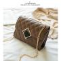 2023 New Korean Small Square Bag With Lock Fashion Chain Single Shoulder Messenger Bag Luxury Female Diamond lattice Handbag
