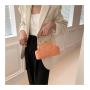 HR339 New Solid Color Pleated Dinner Clutch Bag Fashion Chain Single Shoulder Crossbody Bag PU Lock Buckle Portable Women's Bag