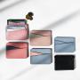 Luxury Leather Card Holder Keychain Custom RFID Leather Slim Card Holder Wallet with Key Holder Gift