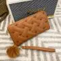 2024 Summer New Women's Wallet Medium Long Handheld Bag Trendy Indentation One Piece Fashionable Love Change Phone Bag Ladies