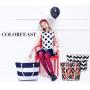 Gelory Elephant Pattern Large Capacity Zipper Beach Bag Women One Shoulder Tote Shopping Bag