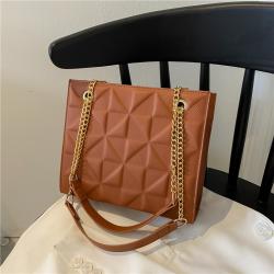 Simple Ladies Fashion Spring Summer Popular Bags Texture Chain Diamond Lattice Crossbody Bag Emboss Single Shoulder Casual Bag