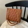 Simple Ladies Fashion Spring Summer Popular Bags Texture Chain Diamond Lattice Crossbody Bag Emboss Single Shoulder Casual Bag