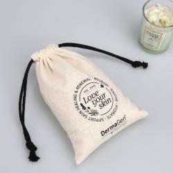 High Quality Organic Cotton Muslin Drawstring Bag Candle Gift Amulet Packaging Cotton Pouch