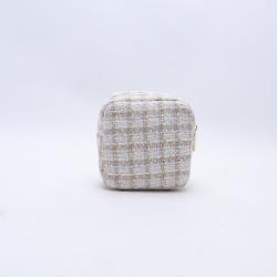 New Fashion Large Capacity Women Girl Tweed Plaid Zipper Makeup Storage Bag Designer Cosmetic Bag Toiletry Bag Travel