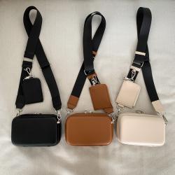 Factory Wholesale Black Hard Square Bag Pouch Decorative Ribbon Messenger Woman Simple Hobo Bag Lady Crossbody Shoulder Bag