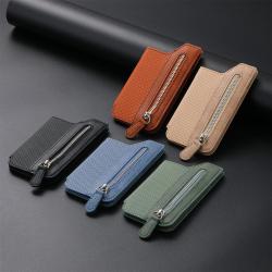 New Mobile Phone Card Cover Clam shell Bag Multi-Insert Card Holder Zipper Mobile Phone Bag Creative Back Stick Card Wallet Y554