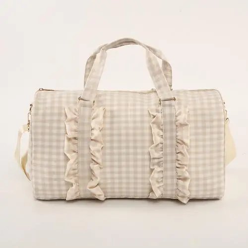 Guaranteed Quality Wholesale Custom Girls Student Backpack Zipper Pouch Custom Duffle Bags Plaid Lace Nude Duffle Bag