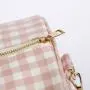 Keymay Popular RTS Stock Large Capacity Shoulder Bag Pink Gingham Ruffle Handbag Overnight Weekend Duffle Bag Travel Bag Luggage