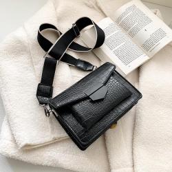 2023 new mini handbags women fashion ins ultra fire retro wide shoulder strap messenger bag purse simple style Crossbody Bags
