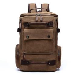 Unisex Large Capacity Canvas Backpack Anti-Theft Computer Bag with Casual Multi-Use Travel Feature Korean Fashion Style