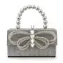 New Shiny Retro Diamond Handbag Evening Bag Bowknot Rhinestone Purse Small Square Bag Banquet Party Bag Handbags For Woman