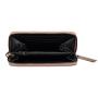 Luxury genuine cowhide leather long purse custom logo woman wallet with wristband rfid protection