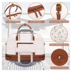 Custom Portable Large-capcity Travel Bag Sets 3Pcs Lightweight Luggage Weekender Bag Carry On Tote Canvas Overnight Bag