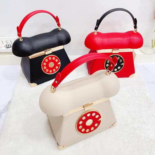 factory price low price  2024 Custom cute PU telephone vintage phone clutch handbag evening shoe and bag