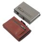 Customized Leather Aluminum Holder Card Holder Men Zipper Coin Purse Rfid Credit Card Holder Pop Up Wallet