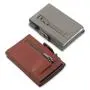 Customized Leather Aluminum Holder Card Holder Men Zipper Coin Purse Rfid Credit Card Holder Pop Up Wallet
