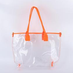 OEM ODM Tote Bag PVC Handbag Shopping Travel Organizer Large Size Clear 10 Jelly Colors Grocery Tote Transparent Bag
