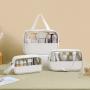 Gelory PVC cosmetic bag translucent waterproof wash bag simple PU portable bath bag large capacity