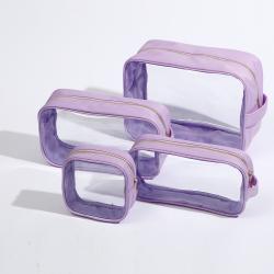 Keymay Stock 7 Color S M L XL Transparent Cosmetic Bag Large Pvc Makeup Bag Toiletry Travel Bag Women Clear Pouch