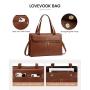 LOVEVOOK OEM Laptop Tote Bag for Women15.6 inch Work Business Tote Bag with Clutch Purse Vintage Leather Computer Bag Briefcase