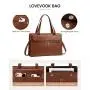 LOVEVOOK OEM Laptop Tote Bag for Women15.6 inch Work Business Tote Bag with Clutch Purse Vintage Leather Computer Bag Briefcase