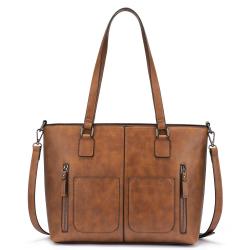 LOVEVOOK 13.3 inch PU vintage Tote Bags Top-Handle Purse Ladies Handbag Elegant Designer Shoulder Bag ladies laptop handbags
