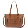 LOVEVOOK 13.3 inch PU vintage Tote Bags Top-Handle Purse Ladies Handbag Elegant Designer Shoulder Bag ladies laptop handbags