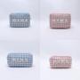 Designer Jewelry Tweed Cosmetic Zipper Lock Custom Embroidery Letter Checkered Makeup Bag Professional Top Zipper Pouch
