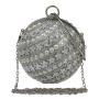 Wholesale bridal wedding women clutch purse white pearl round shaped party evening bags clutch bag for ladies