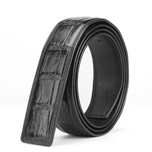OEM ODM Custom Hand Made New Arrival Luxury Designer Men Real Genuine Crocodile Skin Leather Square Buckle  Waist Belts For Men