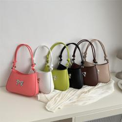 Sweet bow designer bags female 2024 Korean style candy color chain armpit ladies bag crossbody shoulder bag bolsas para mulheres