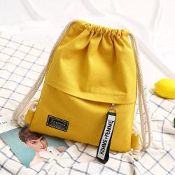 Gelory Promotional Eco Friendly Custom Logo Printed Drawstring Bag Canvas Drawstring Backpack