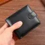 Men's PU leather horizontal wallet,credit card holder, large capacity, multiple card slots, with zipper, change pocket