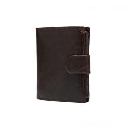 Large Capacity Full Grain Leather Foldover  Wallet With Coin Pocket For Men