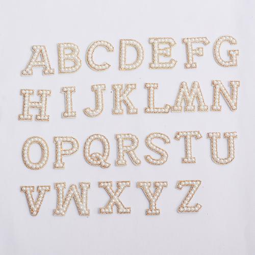 Custom Embroidery Letters Alphabet Glitter Letters Patch Rhinestone a Set  A-Z 26 Letter Embroidered Patches