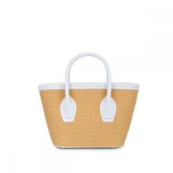 2022 OEM Woven Bag High Quality Handmade Woven Handbag Pu Women Straw Shoulder Bag Summer Beach Large Neoprene Mini Tote Bag