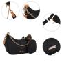 2024 new fashion trend small crossbody bag women's nylon shoulder bag lightweight V-shaped purse 2 kits